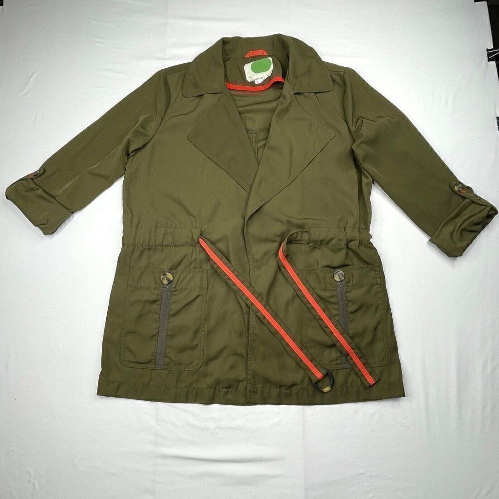 Anthropologie Gisborne Obi Trench Anorak Jacket Green - Picture 2 of 15